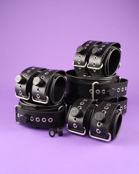 Closeup of the Rubber Ultimate Restraint Set with magnetic key